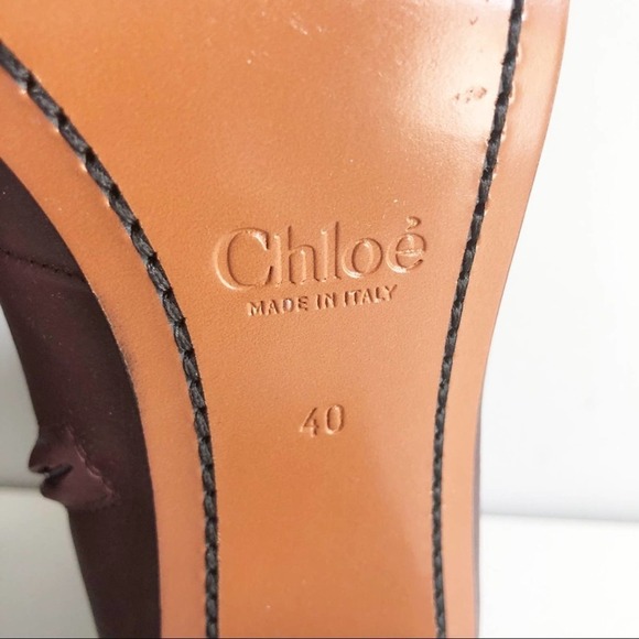 Chloe Calfskin Leather Deep Purple Orson Lace Up Heeled Booties EU 40/US 10 - Picture 11 of 14